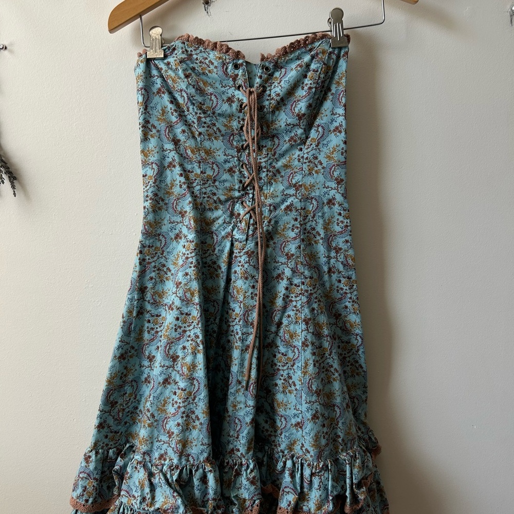 Betsey Johnson Blue and Brown Mini Dress